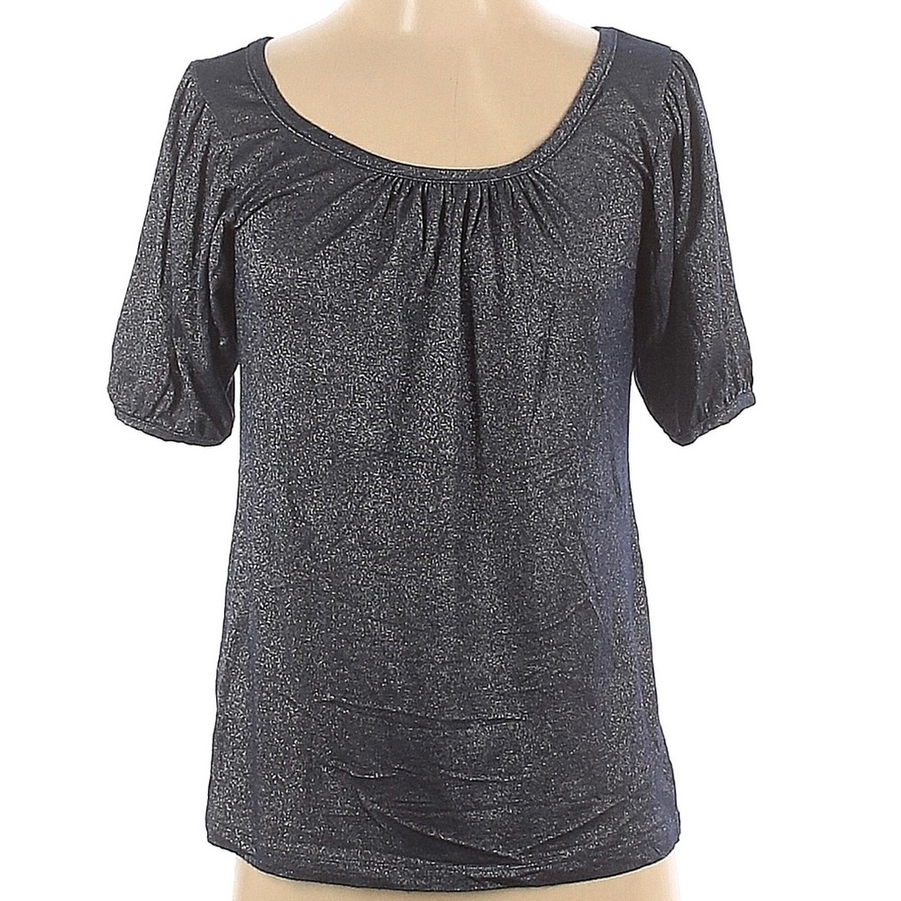 Splendid Navy w/Silver Threading Lurex Farrah Top, Size Medium